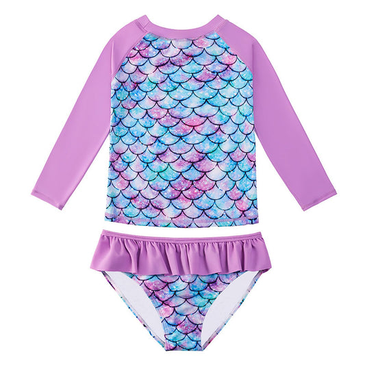 Girls Long Sleeve Rash Guard Swim Set