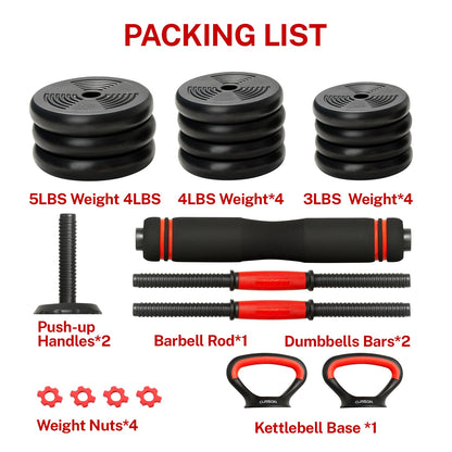 CURSOR FITNESS 4-in-1 Adjustable Dumbbells Set