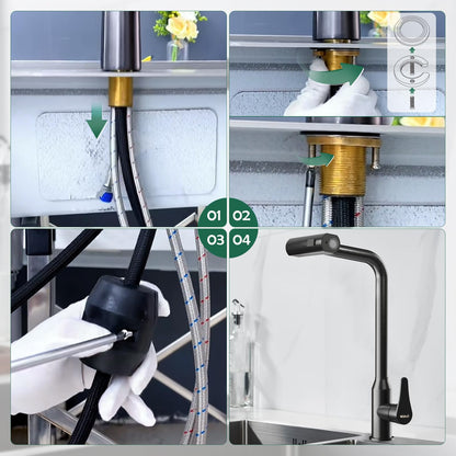 VallisCo Pull Down Kitchen Faucet with Sprayer