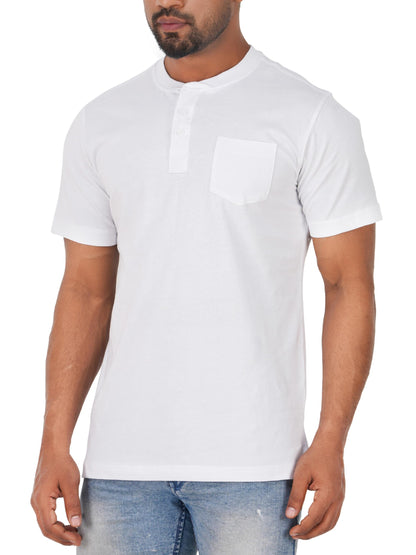 VAST HORIZON Men's Cotton Pocket T-Shirt - White