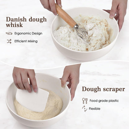 Sourdough Bread Baking Kit with Cane Baskets