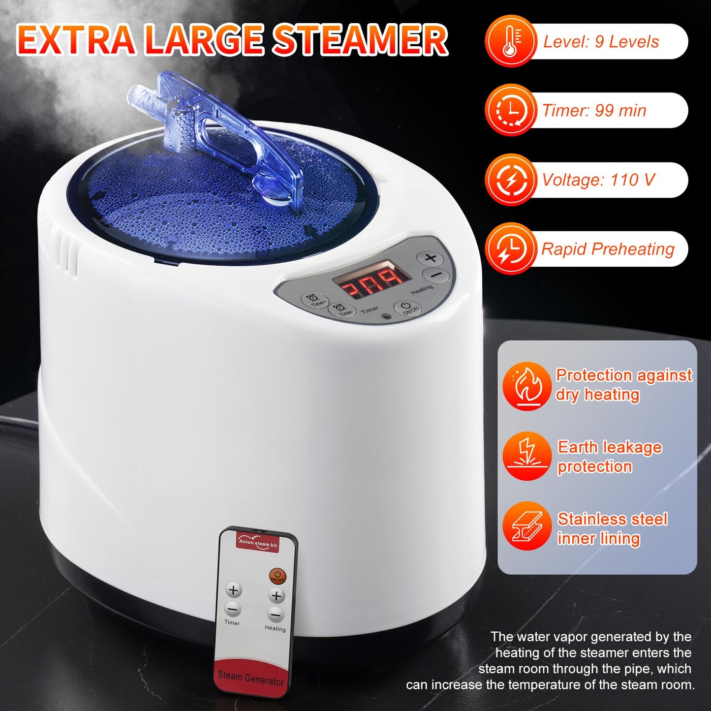 Portable Home Steam Sauna Tent with Steamer