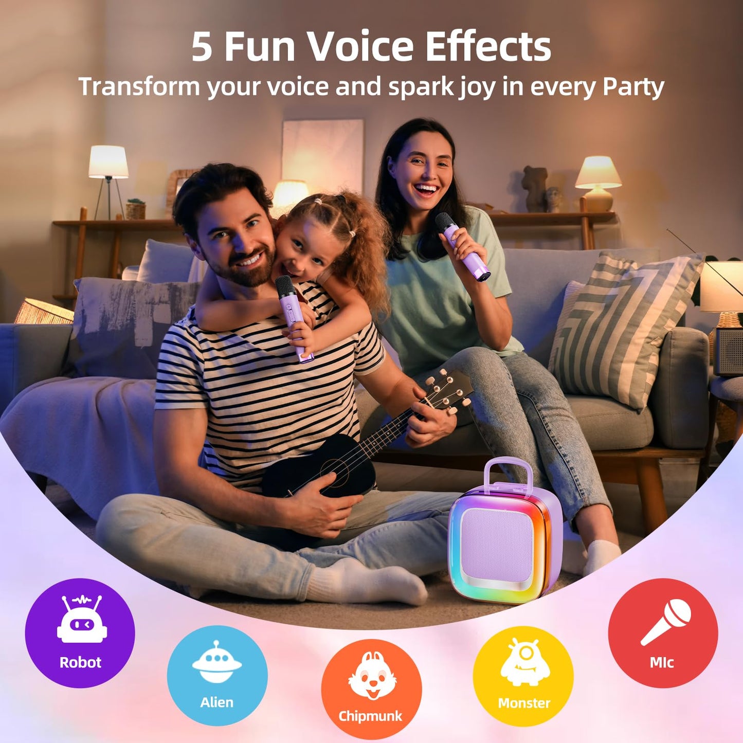 Karaoke Machine for Kids with 2 Microphones
