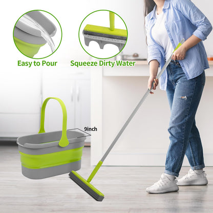 Collapsible Mop and Bucket Set with Wringer