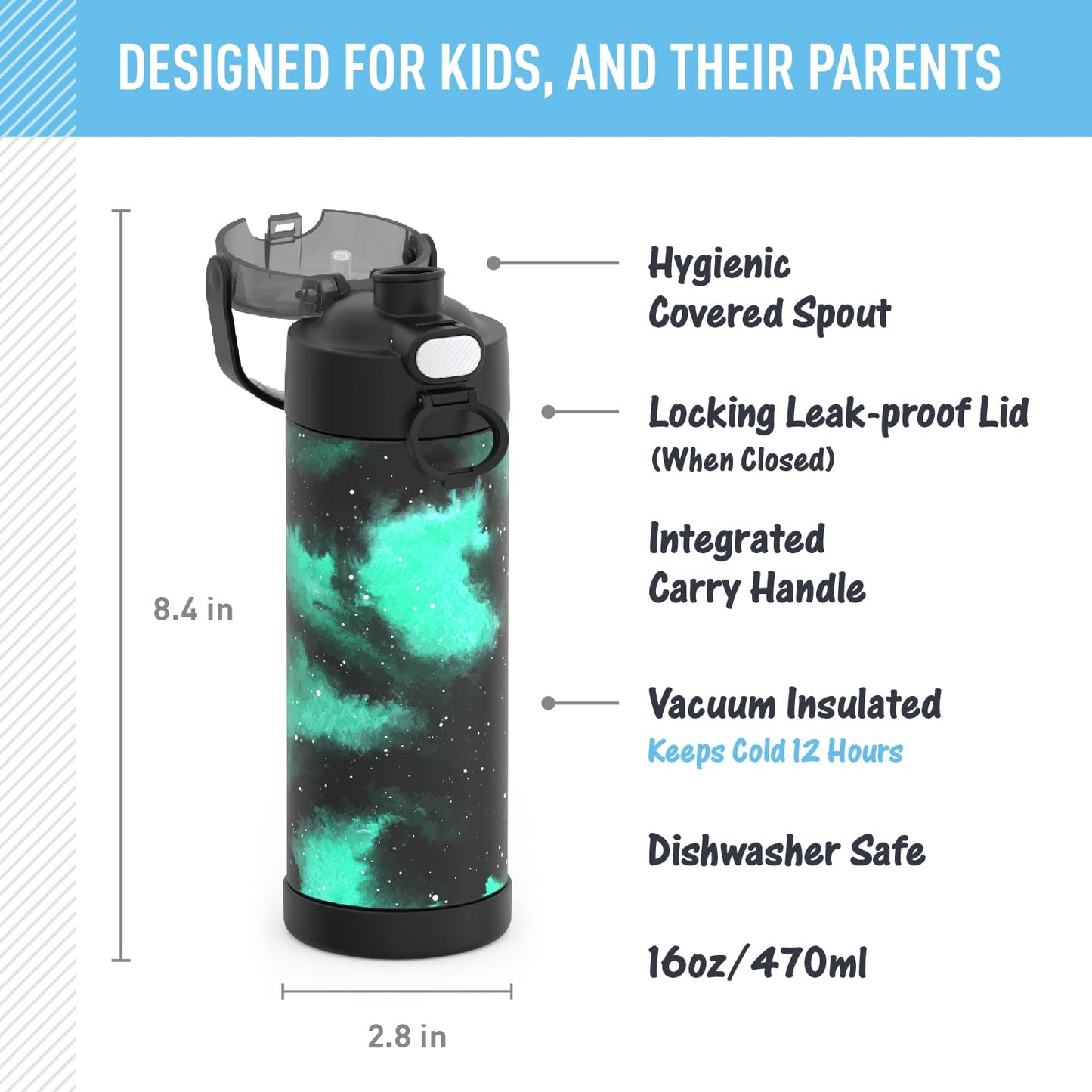 THERMOS 16oz Stainless Steel Insulated Bottle - Green