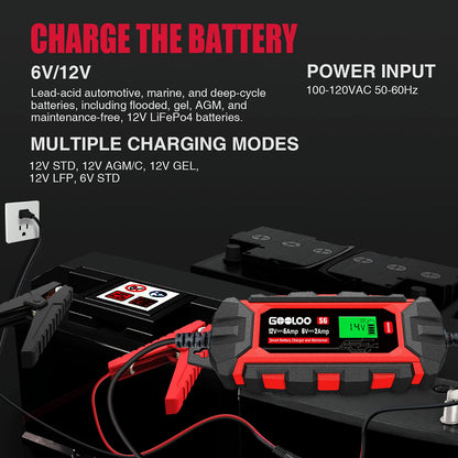 GOOLOO 6 Amp Smart Battery Charger and Maintainer