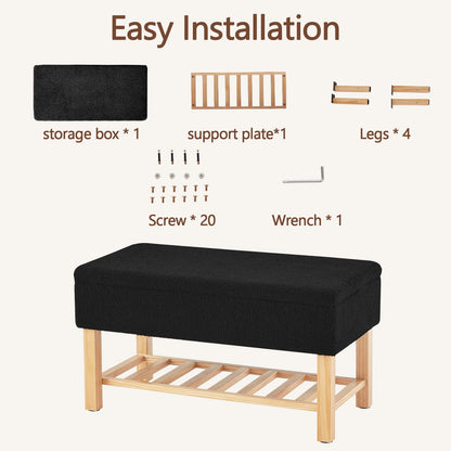 Ottoman Storage Bench with Upholstered Seating