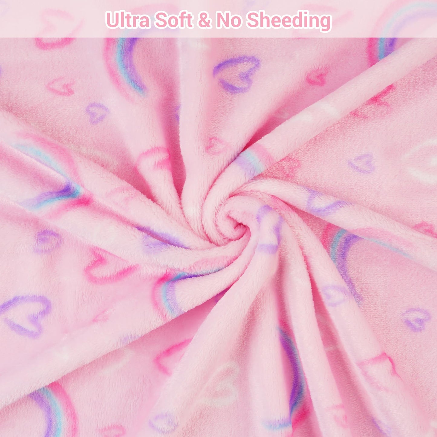 Kids Rainbow Print Plush Throw Blanket 50" x 60"