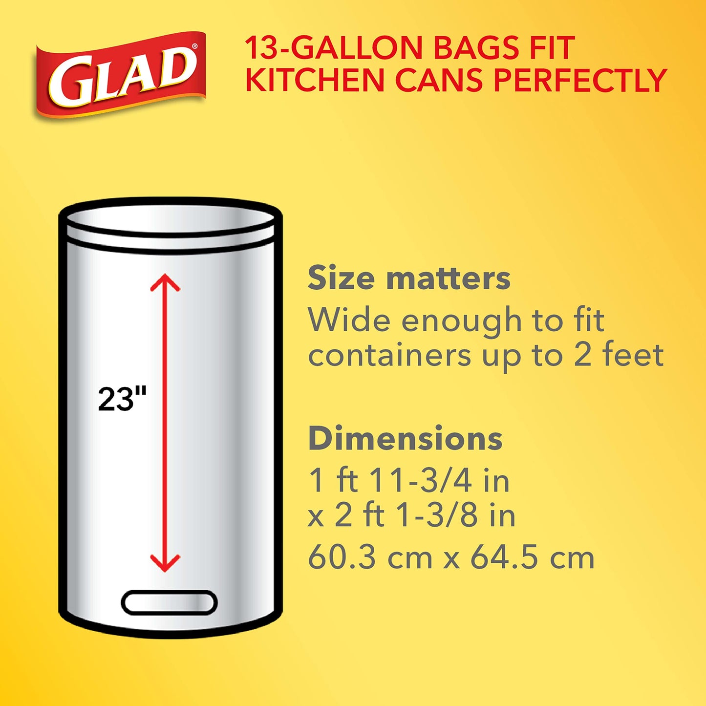 Glad 13 Gallon Odorshield Trash Bags, 110 Count