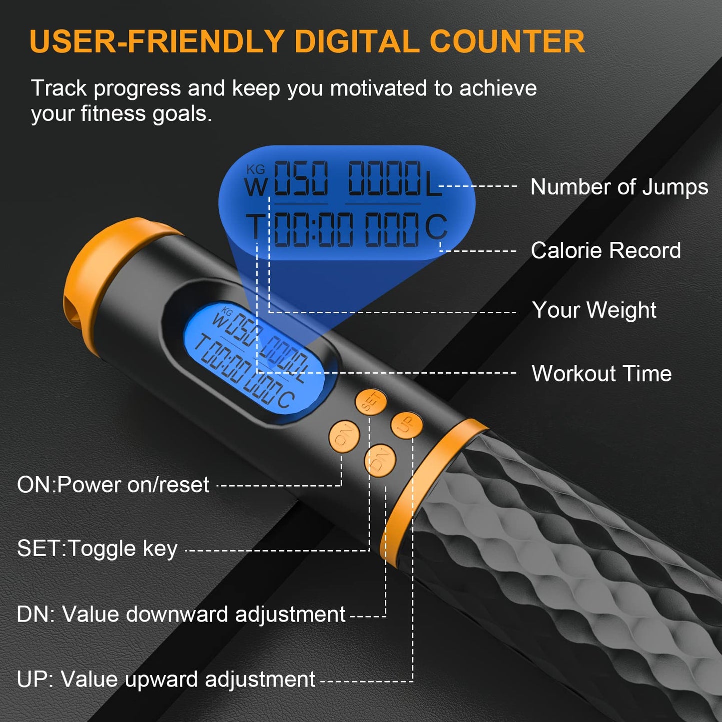 Smart Jump Rope with Digital Counter for Fitness