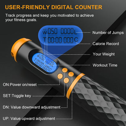 Smart Jump Rope with Digital Counter for Fitness