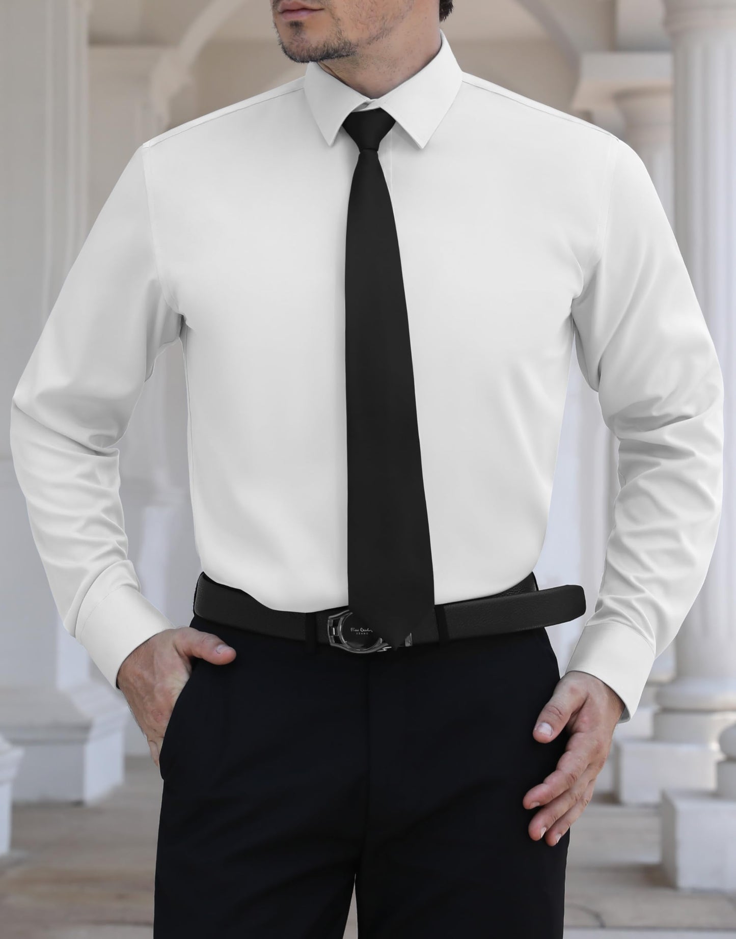 LUPURTY Long Sleeve Dress Shirt for Men