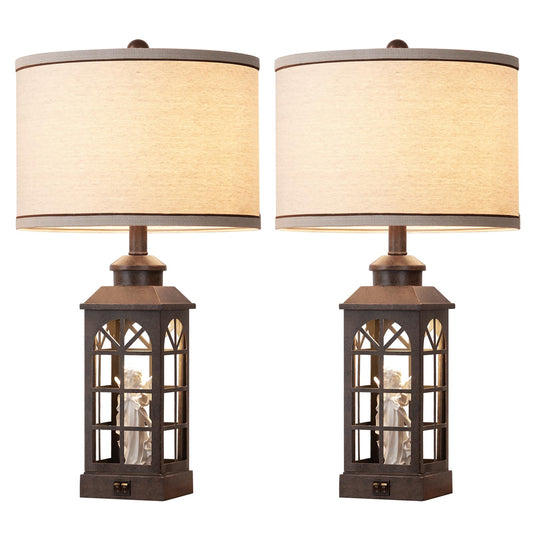 RORIANO Retro Farmhouse Table Lamps Set of 2