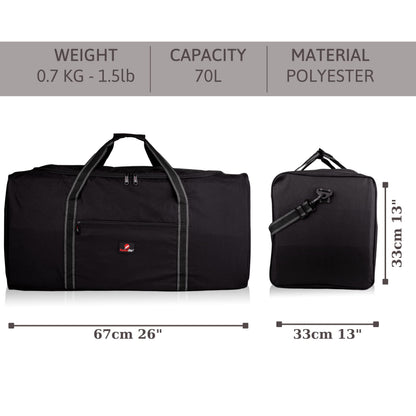 Roamlite Extra Large 70L Duffel Bag - Black