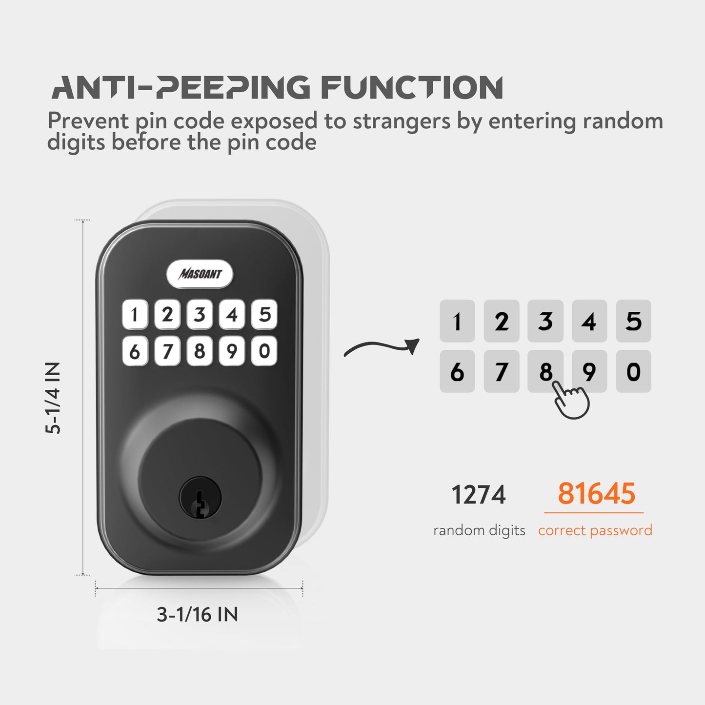 MASOANT Keyless Deadbolt Lock with Knob Handles
