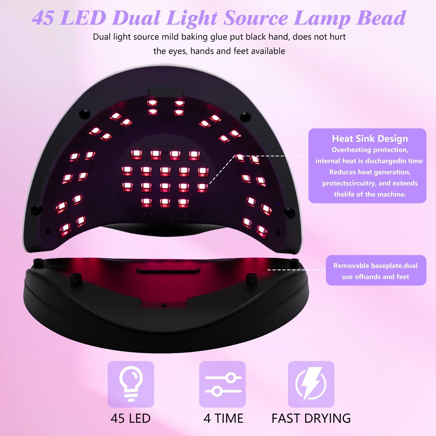 180W UV Gel Nail Dryer with 4 Timer Settings