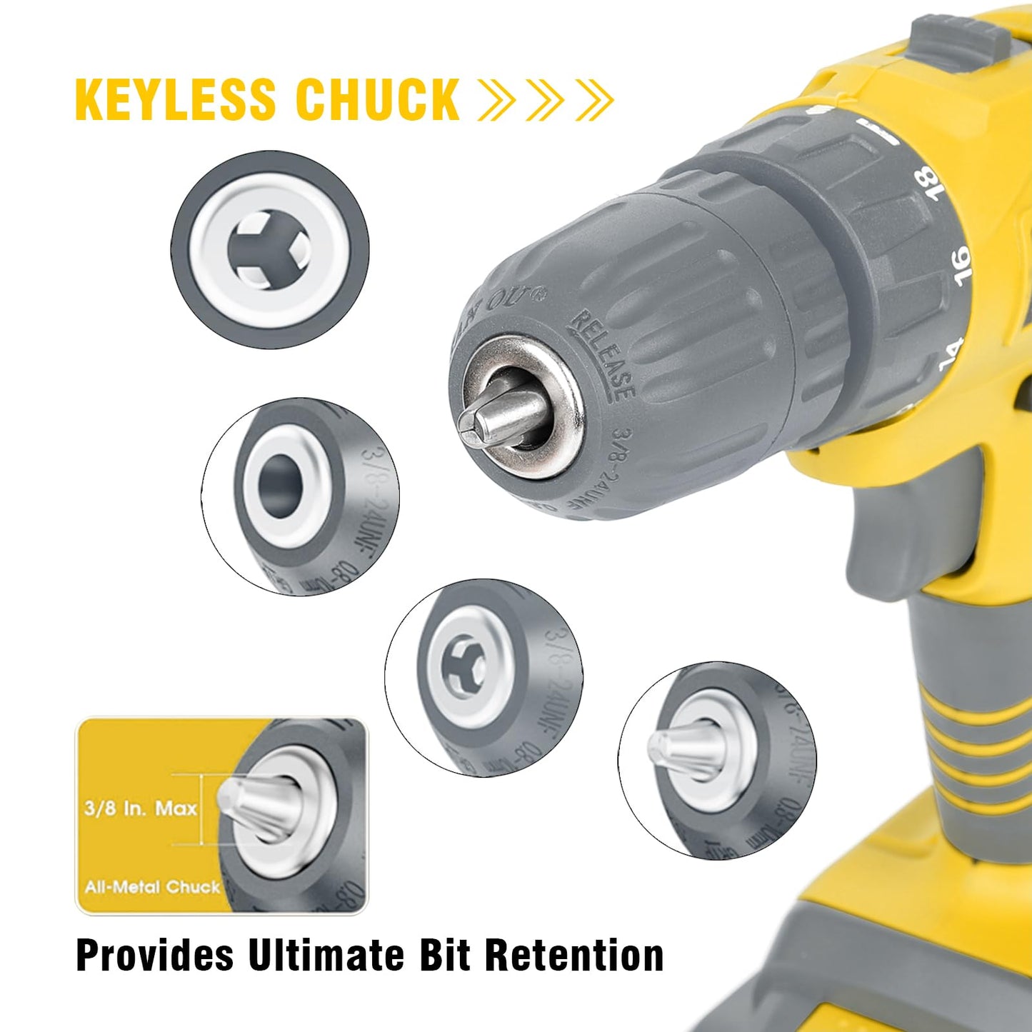 21V Cordless Drill with 350 in-lb Torque