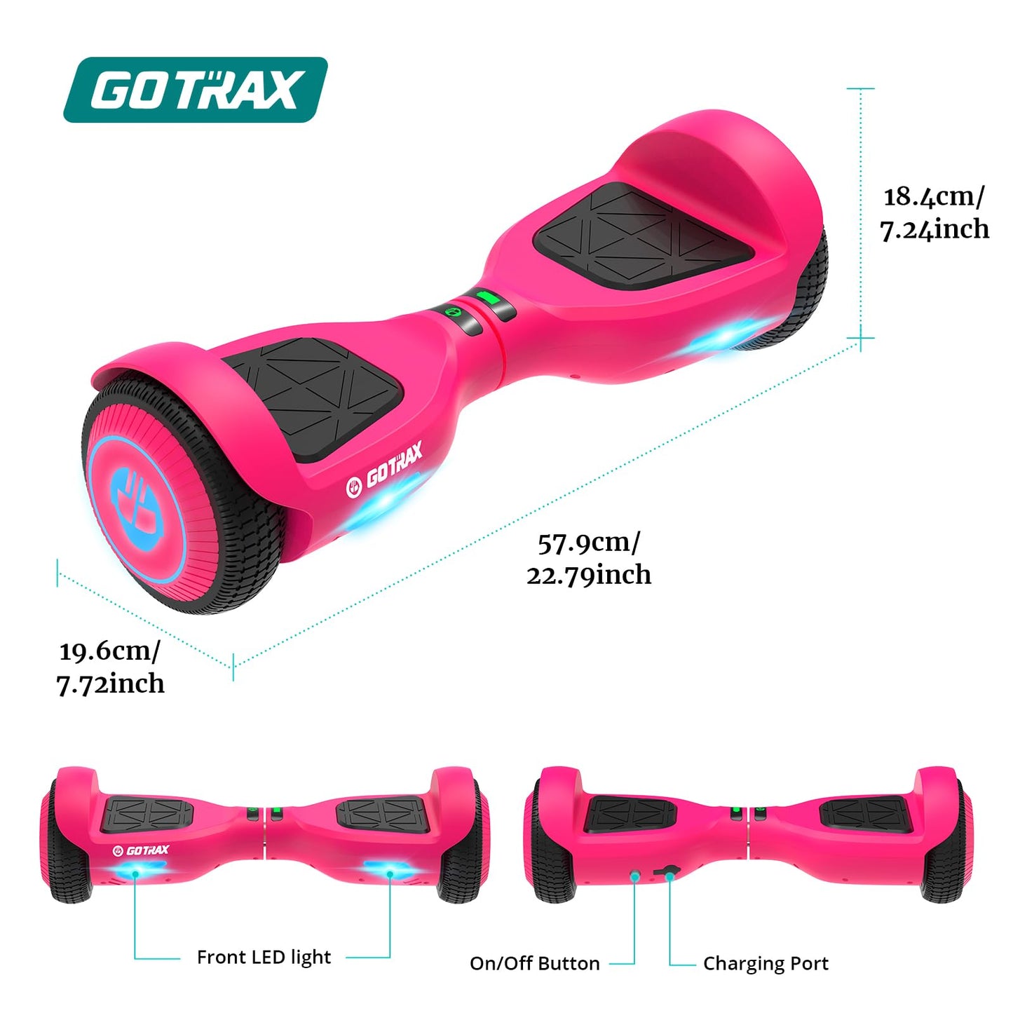 Gotrax Edge Hoverboard with LED Wheels & Headlight