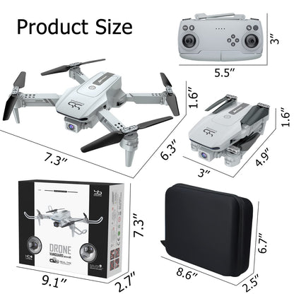 ScharkSpark Drone with 2K HD FPV Dual Camera for Adults and Kids, Mini RC Drone with 3D Flips/Altitude Hold/Headless Mode/Gesture Selfie/Waypoint Flight, 2 Batteries and Case, Gifts for Boys and Girls