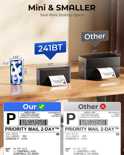 Phomemo Label Printer, 4x6 Shipping Label Printers for Small Business, Wireless Thermal Printer Compatible with Android&iOS, Windows, Chrome, Bluetooth Printers Used for Amazon, Ebay, Shopify, USPS