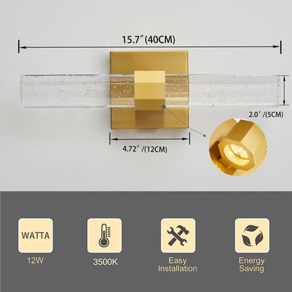 OYLYW Gold Wall Sconces Set of 2,Crystal Bathroom Dimmable Vanity Light Fixture, LED Wall Lights 10W 3000K Warm White Bedroom Sconce Wall Lighting
