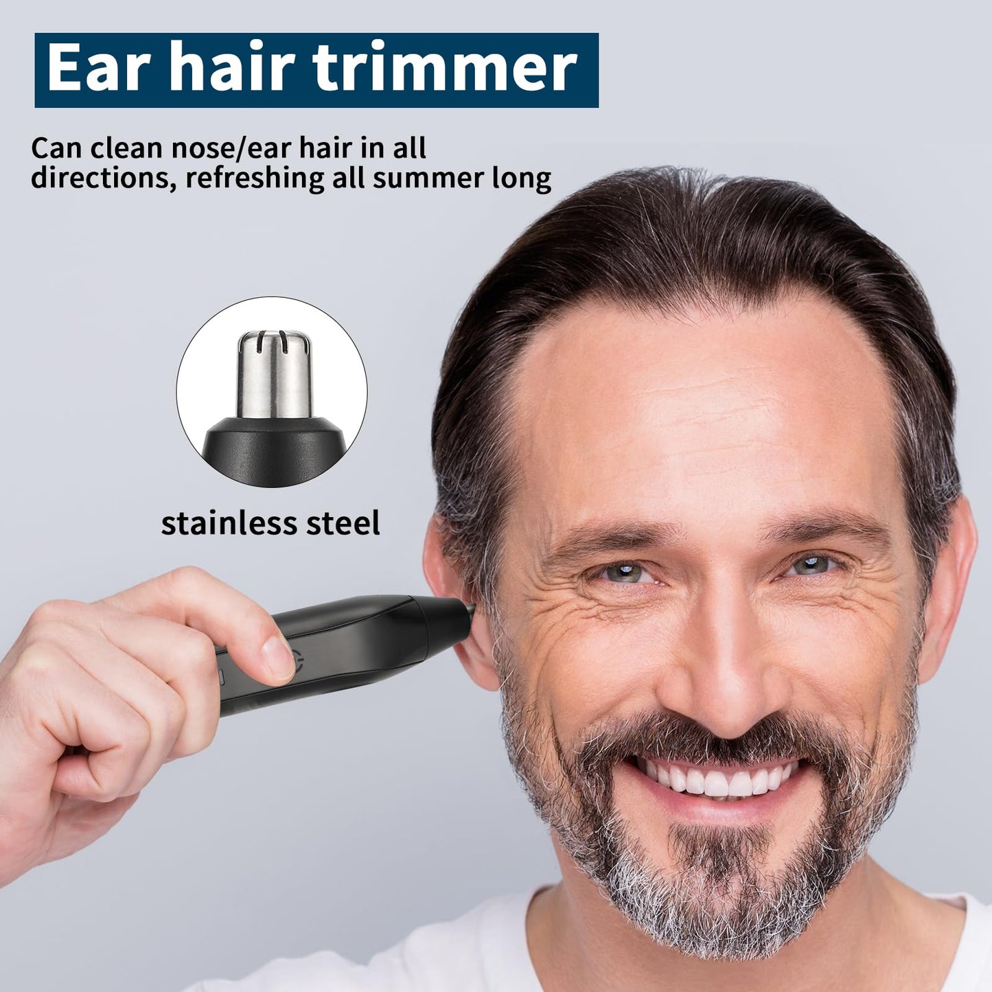 Painless Ear Nose Hair Trimmer, USB Rechargeable