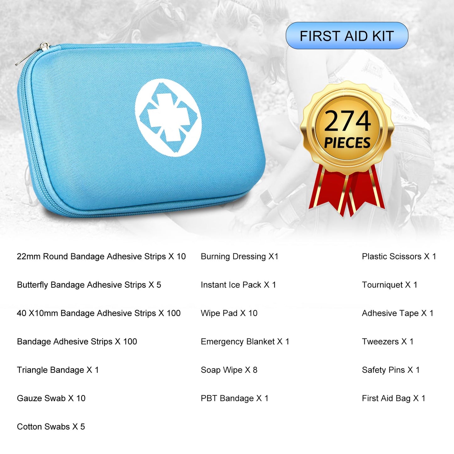 274PCS First Aid Kit for Car and Outdoors