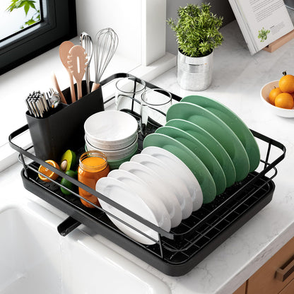 Kitsure Dish Drying Rack with Cutlery Holder