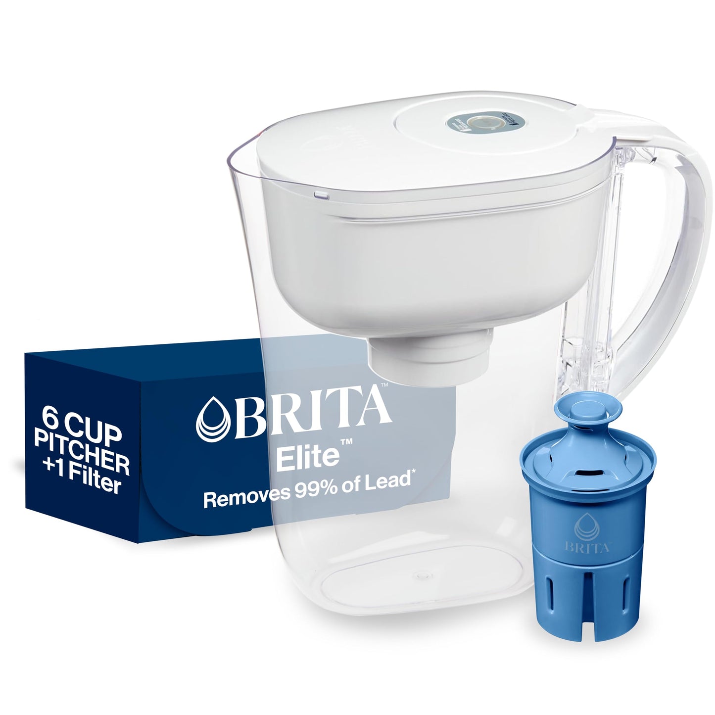 Brita Metro Water Filter Pitcher with SmartLight Filter Change Indicator, BPA-Free, Replaces 1,800 Plastic Water Bottles a Year, Lasts Six Months, Includes 1 Elite Filter, Small - 6-Cup Capacity