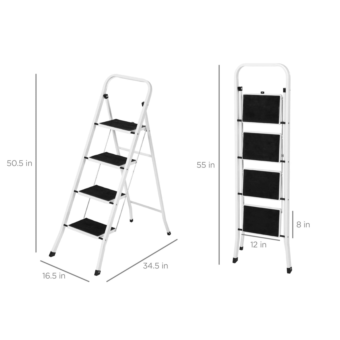 4-Step Heavy-Duty Folding Ladder with Handrail