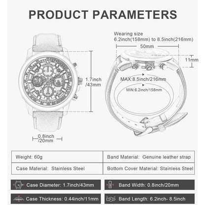 Men's Analog Chronograph Watch by PINDOWS