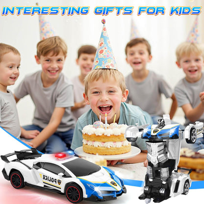 Remote Control Transformer Police Car for Kids