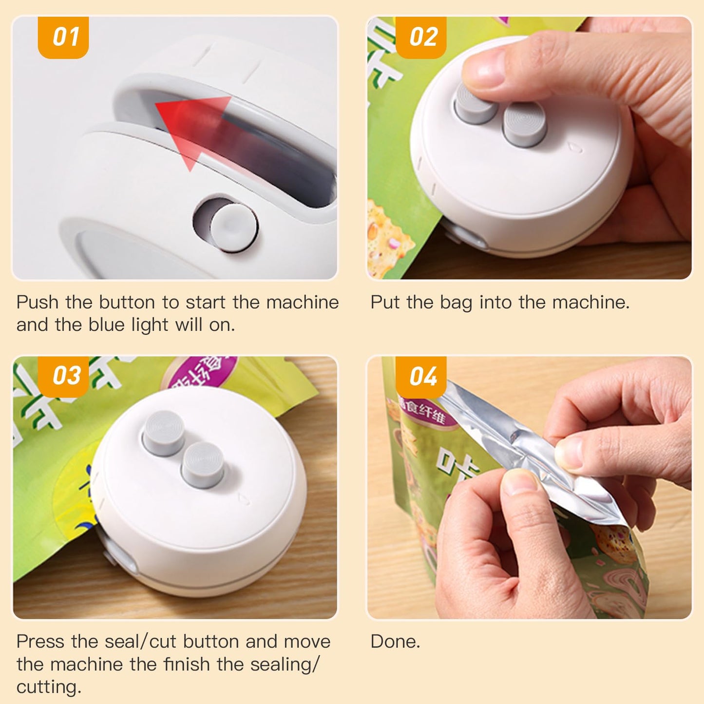 Portable Mini Chip Sealer 2-in-1 Type-C