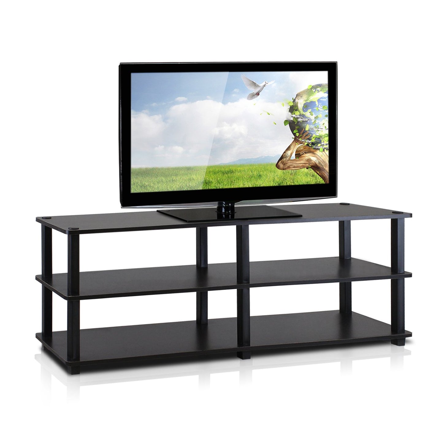 Furinno 3-Tier Wide Shoe Storage Rack, Espresso/Black