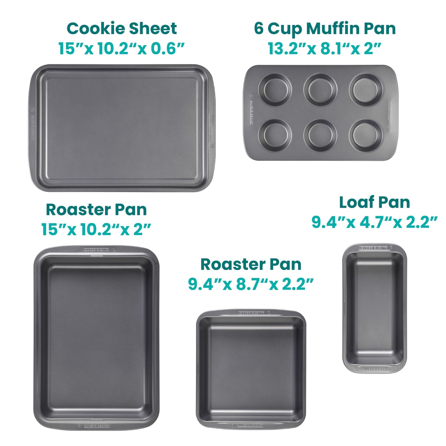 Baker's Secret 5-Piece Bakeware Set with Pans