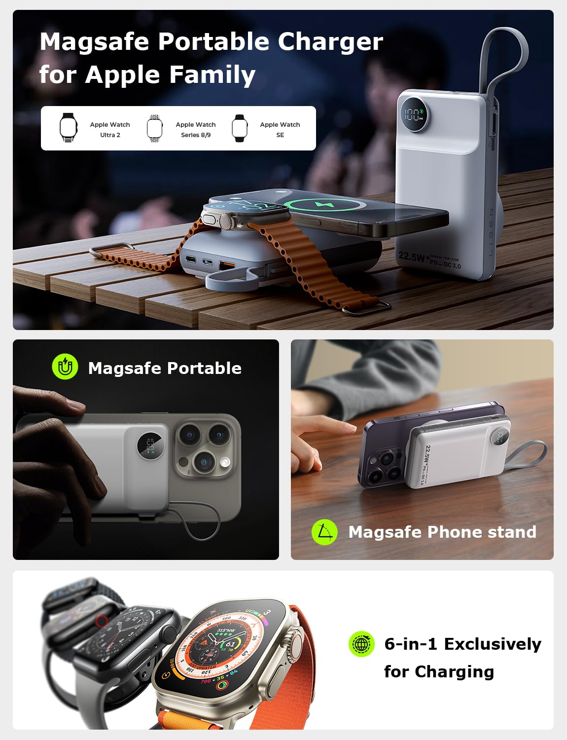 10000mAh LISEN MagSafe Wireless Power Bank