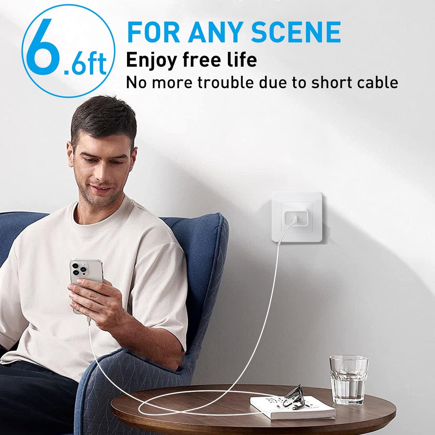 3-Pack Fast Charging Wall Charger with Cable