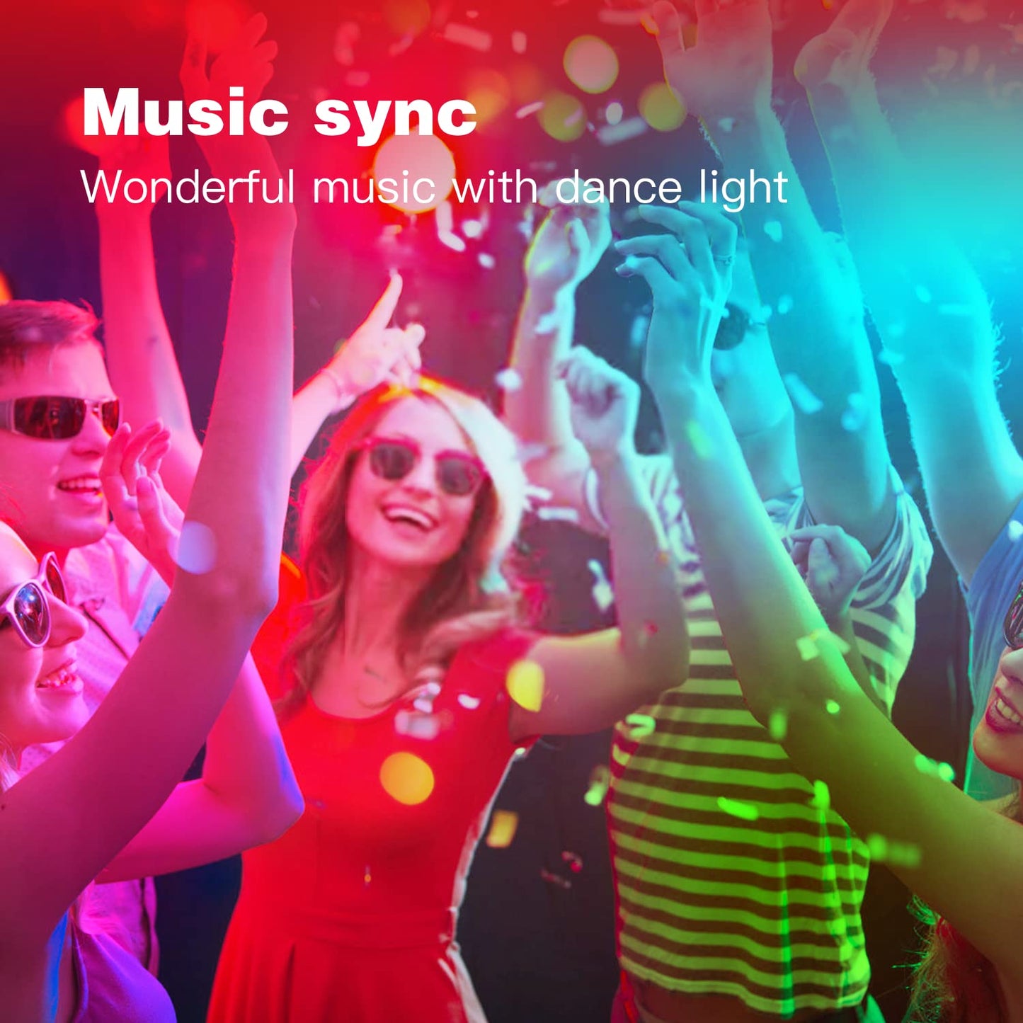 FONEWE 50ft Led Lights for Bedroom Led Strip Lights Led Light Strip with App Led Lights for Home Decoration