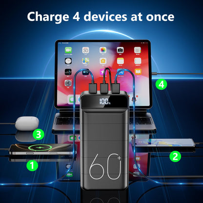 60000mAh Power Bank with Fast Charging & Flashlight