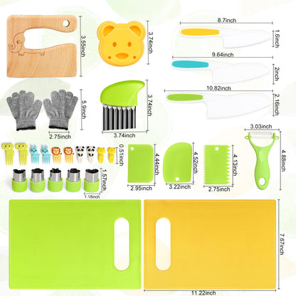 28PCS Toddler Knife Set for Kids Cooking