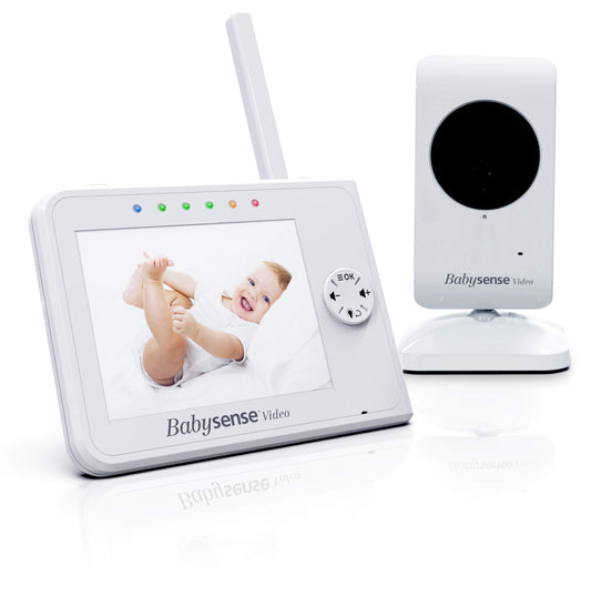 Babysense 3.5" Screen, Video Baby Monitor with Camera and Audio, 960ft Range (Open Space), Night Light, Two-Way Audio, Zoom, Night Vision, Lullabies