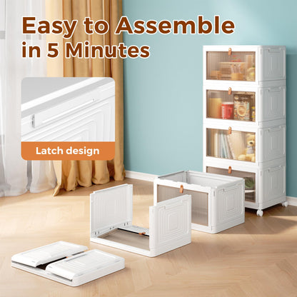 4-Tier Stackable Storage Bins with Wheels