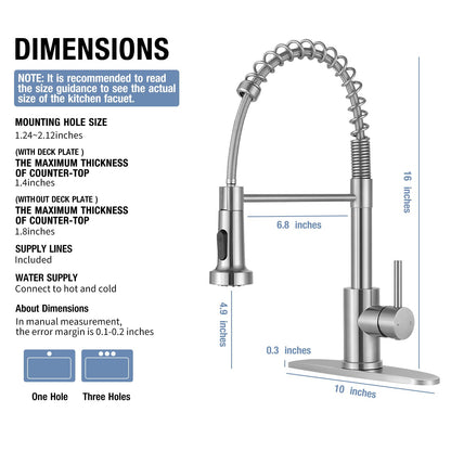 Pull Down Kitchen Faucet with Sprayer by DJS