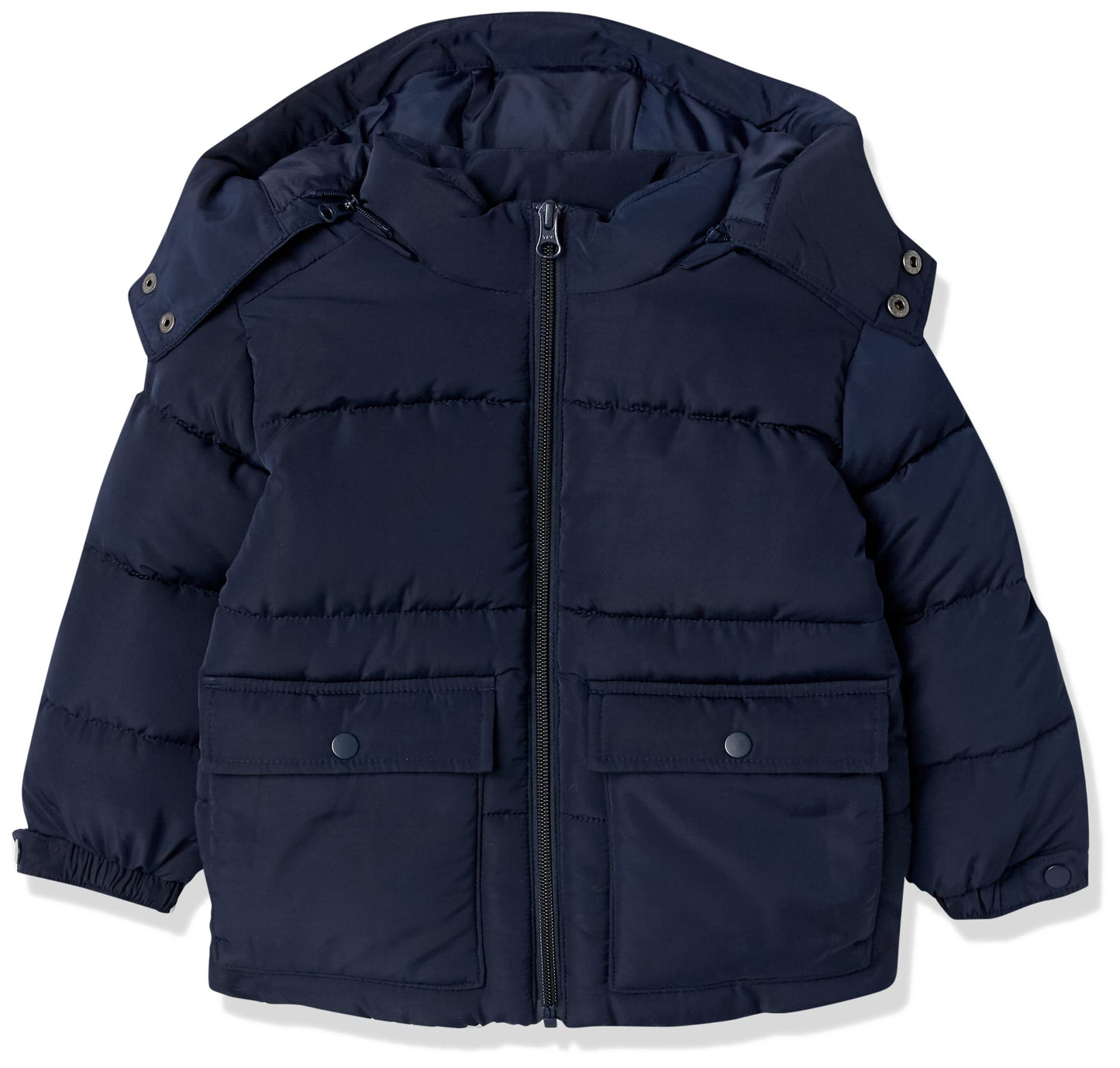 Amazon Essentials Unisex Kids' Recycled Polyester Long Sleeve Puffer Jacket (Previously Amazon Aware), Navy, Small