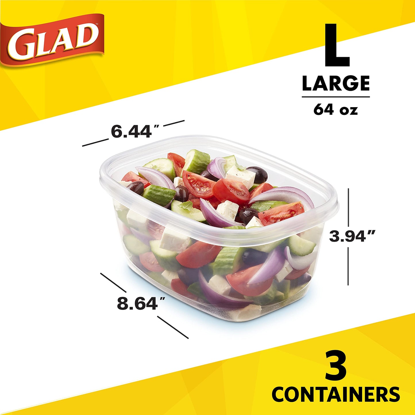 GladWare 3-Count Deep Dish Food Storage Containers