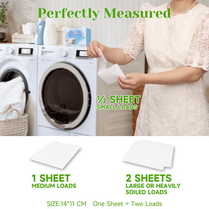 Laundry Detergent Sheets - Laundry Sheets Detergent Eco-friendly No Plastic Recyclable Packaging,Washing Detergent Soap Strips for Home Dorm Travel Camping (L, 32 Load)
