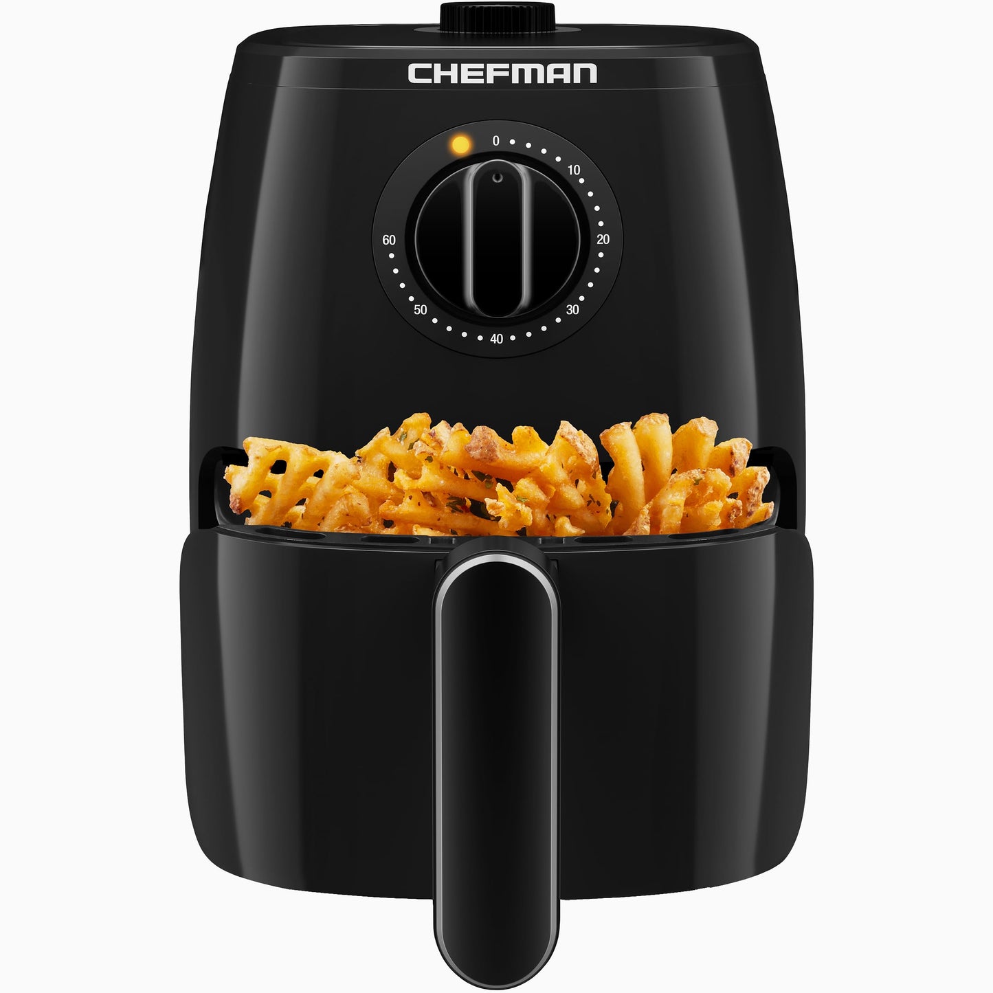 Chefman TurboFry 2-Quart Air Fryer, Dishwasher Safe Basket & Tray, Use Little to No Oil For Healthy Food, 60 Minute Timer, Fry Healthier Meals Fast, Heat And Power Indicator Light, Temp Control, Black