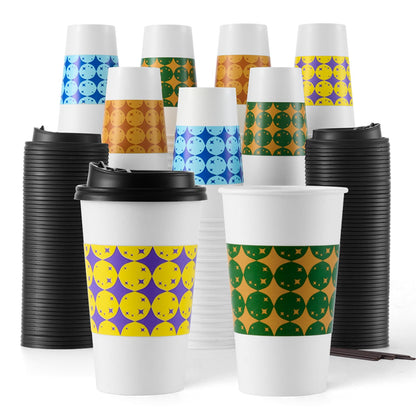Tamone 100-Pack Disposable Coffee Cups with Lids