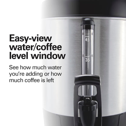 Hamilton Beach 45 Cup Fast Brew Coffee Urn and Hot Beverage Dispenser, 40521