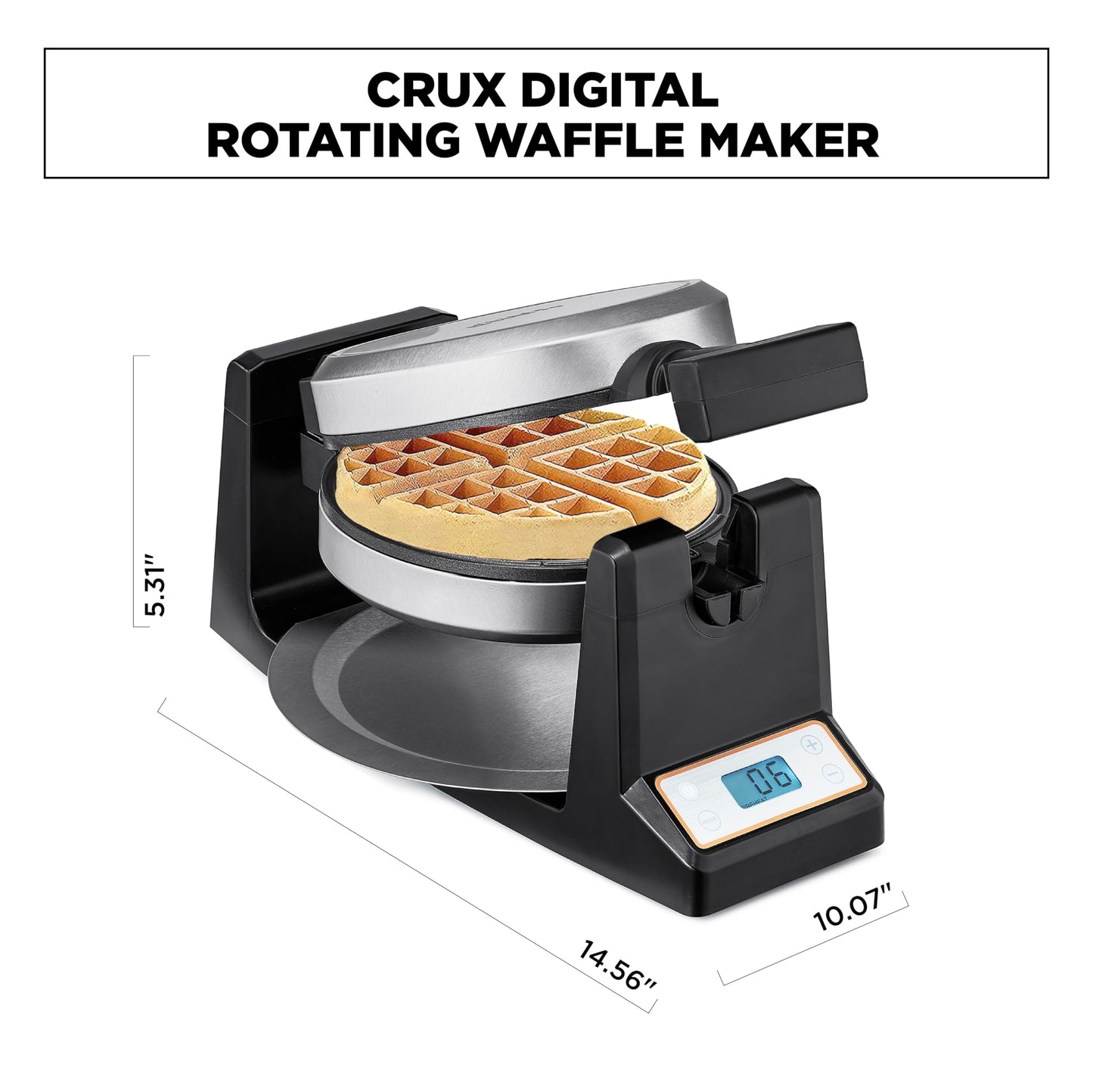 CRUX Belgian Waffle Maker with Digital Control